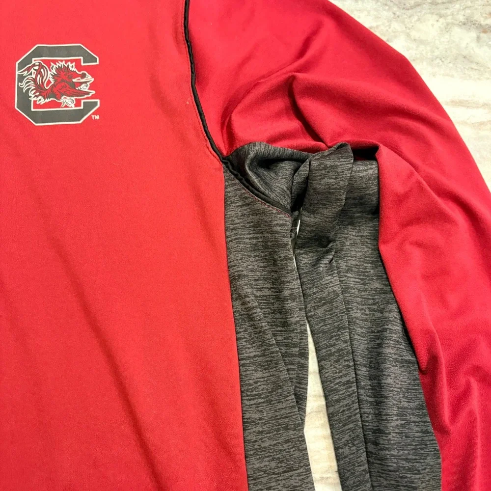 South Carolina Gamecocks Quarter Zip Pullover Shirt Garnet Black Adult‎ XL USC